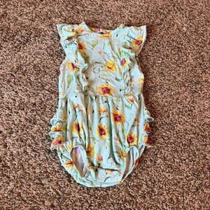 Birdie Bean floral ruffle bubble romper